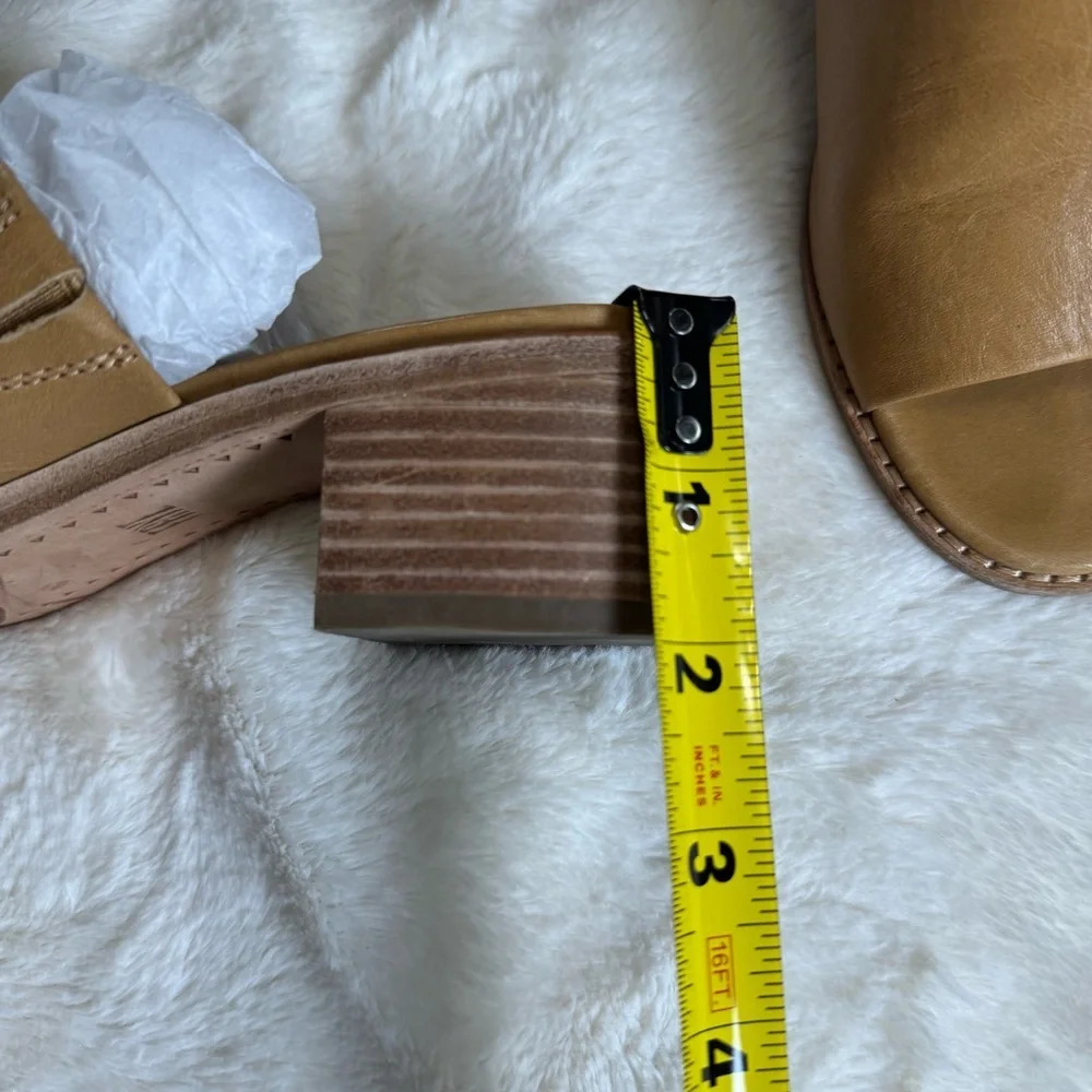 Frye Cindy Mule Women's Brown Leather Block Heel Mules 5.5 - Picture 6 of 7